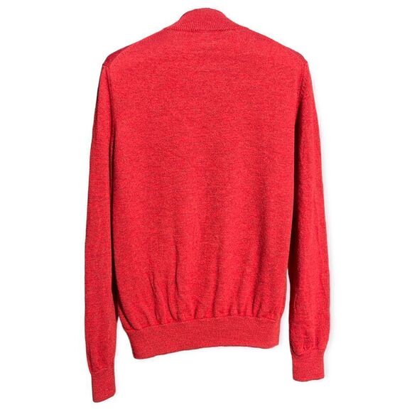 Brook Brothers Extra Fine Italian Merino Wool Red Black Turtleneck Size L - Picture 3 of 9